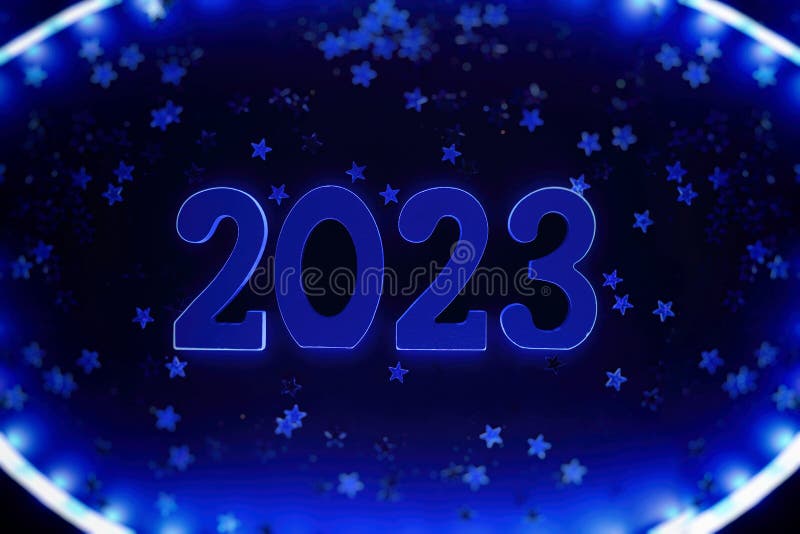 Background To New Year 2023. Beautiful Panoramic Web Banner Stock