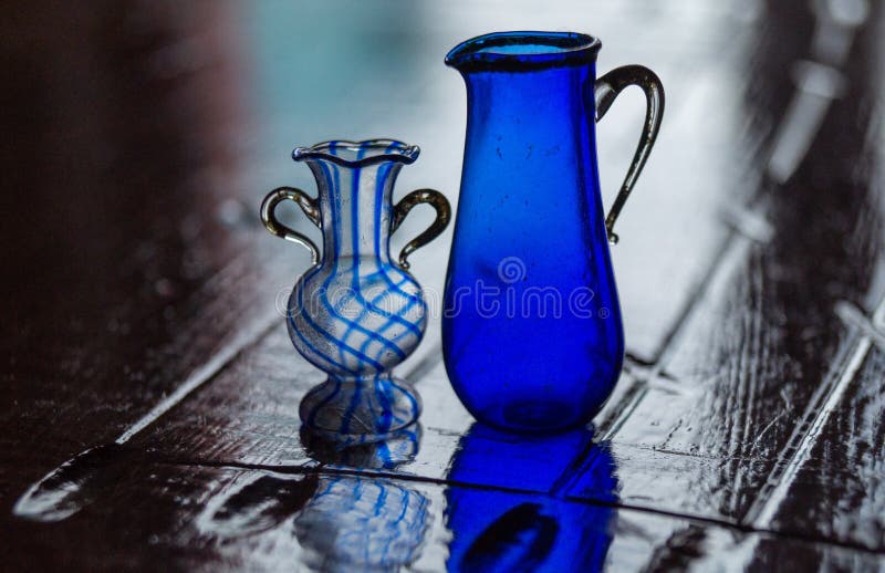 Background with Blue Glass Vase Stock Image - Image of shadows, vase