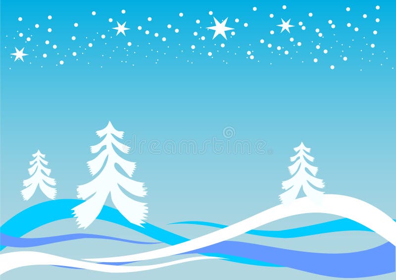 Background with trees and snow