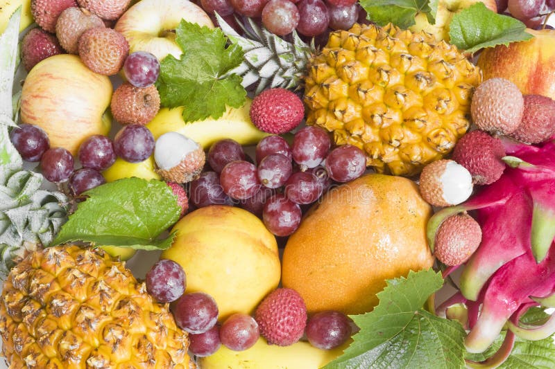 Background With Tropical Fruit Stock Photo - Image of tropical, fruit