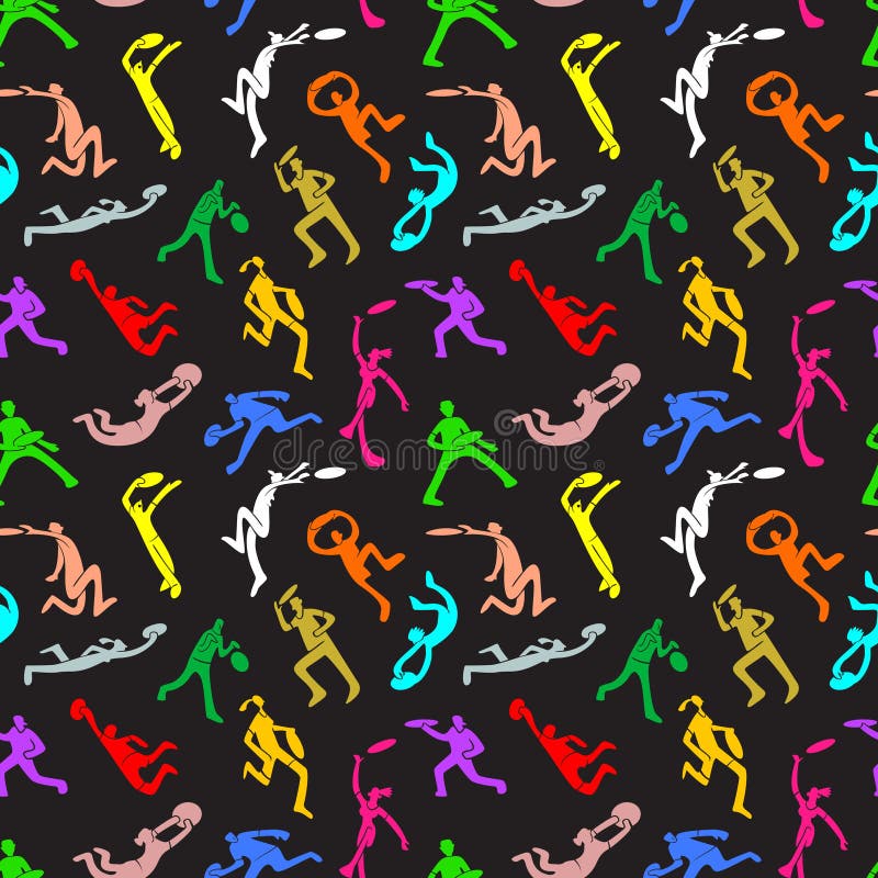 Background with Ultimate players. Seamless pattern with Boy and