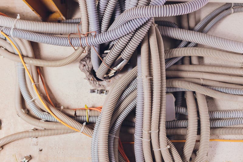 Background of used electrical wires at collection center. royalty free stock photo