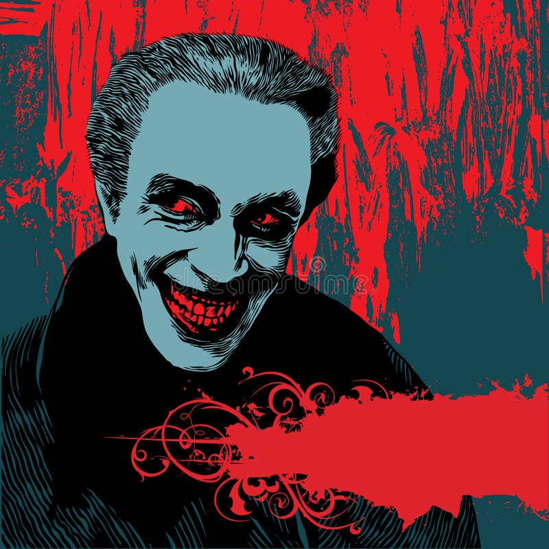 Background with Vampire Dracula Stock Vector - Illustration of print
