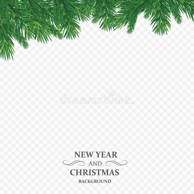 Christmas Tree Branches Border Over White Stock Photo - Image of