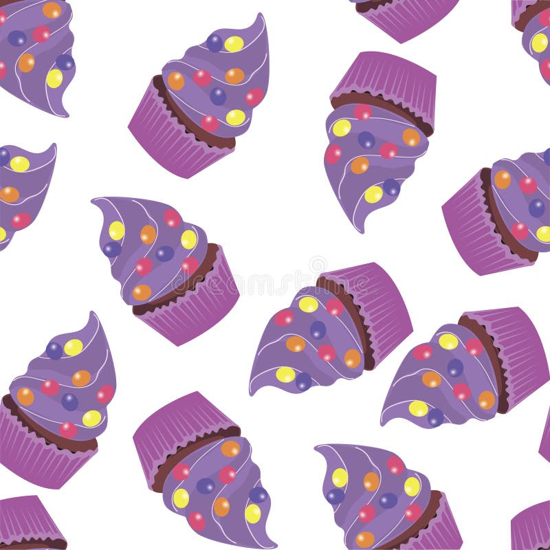 Background Wallpaper with Muffins. Vector Stock Illustration