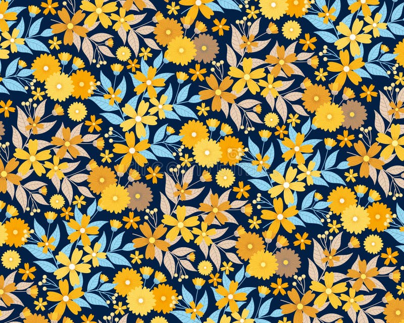Background or Wallpaper with Seamless Floral Pattern. Illustration
