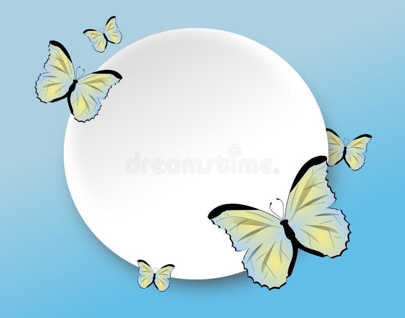 Butterflies Decoration Circle Stock Illustration - Illustration of
