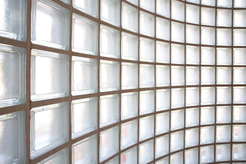 White Glass Block Wall Seamless Background and Texture Stock Image