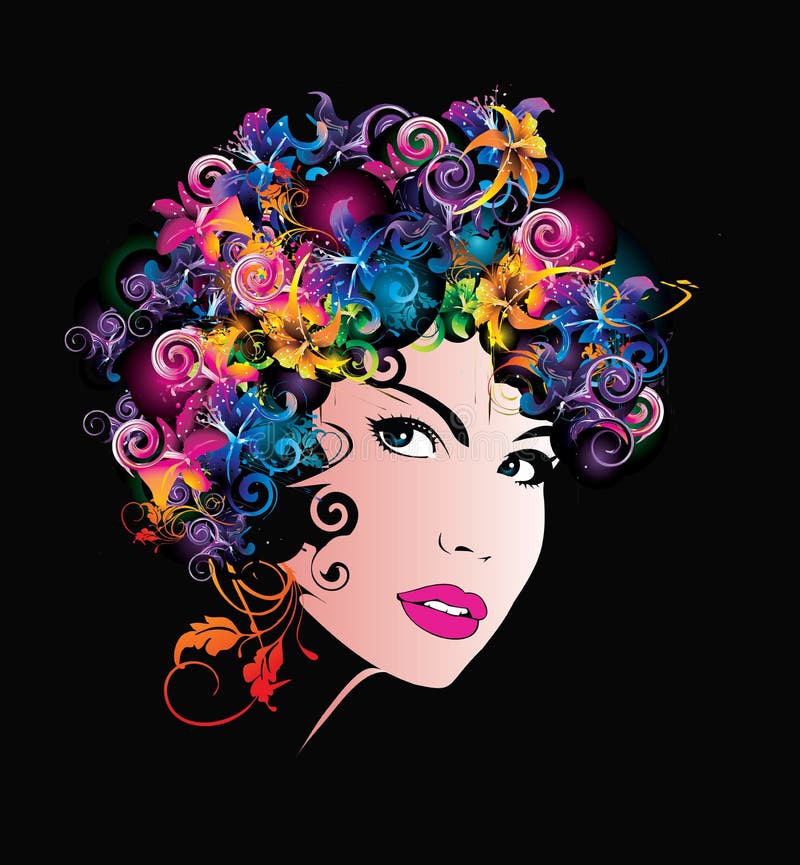 Background with woman face vector illustration