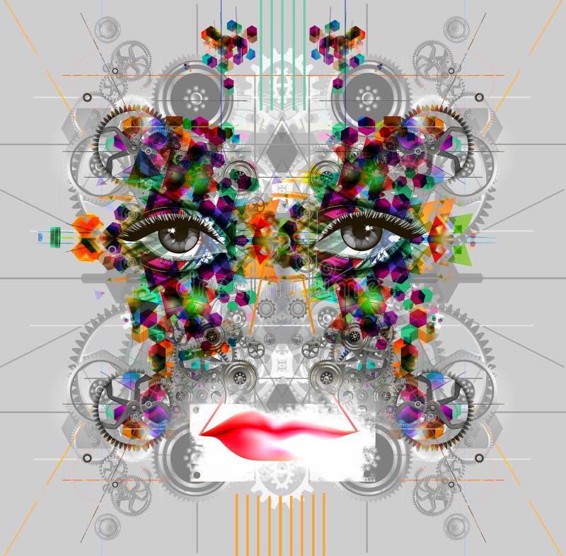 Background with woman face royalty free illustration