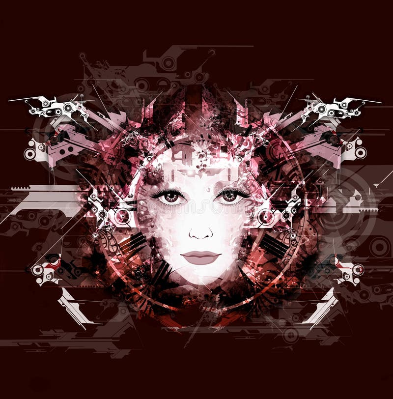 Background with woman face royalty free illustration