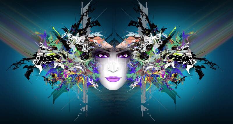 Background with woman face royalty free illustration