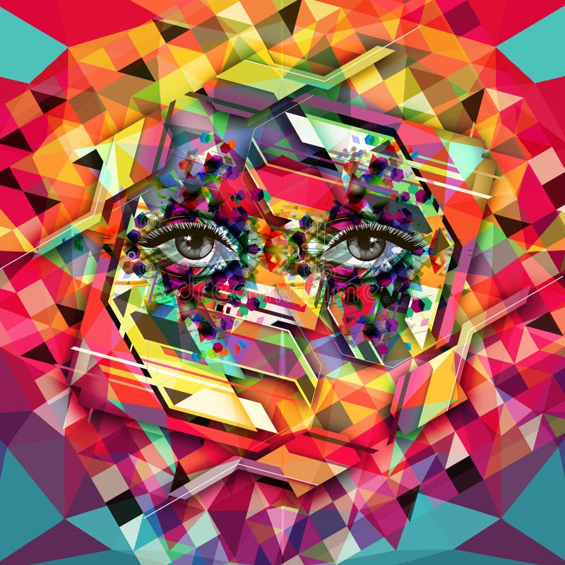 Background with woman face royalty free illustration