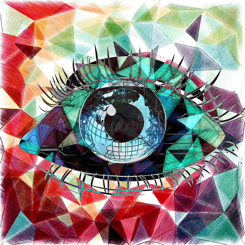 Background with woman face stock illustration