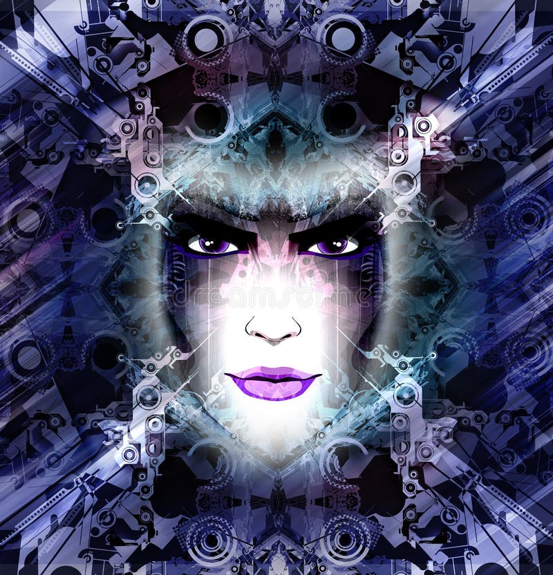 Background with woman face royalty free illustration