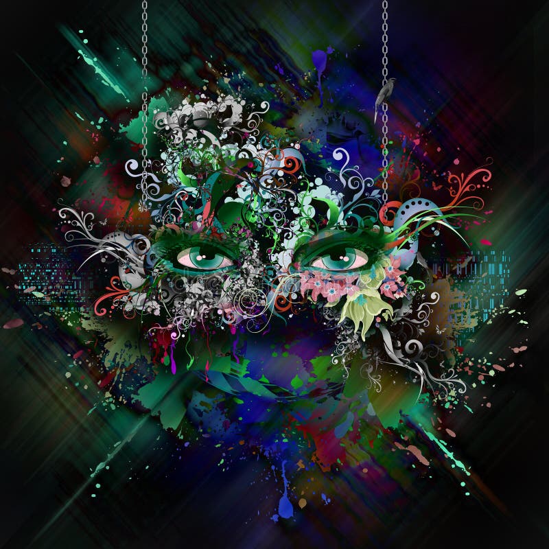 Background with woman face royalty free illustration