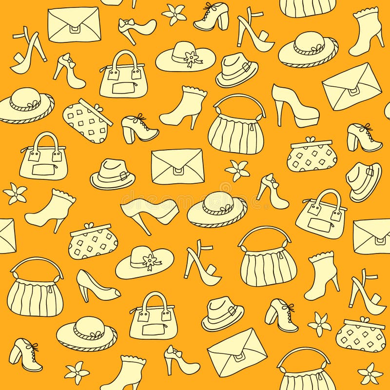 Background of Women Accessories. Seamless Vector Pattern Stock Vector