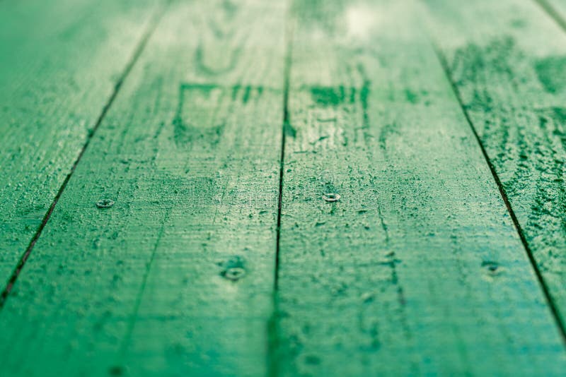 Background of wooden boards just painted with green paint stock photography