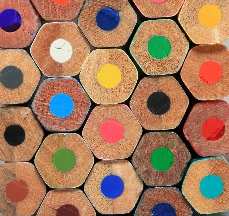 Background of Wooden Pencils with Colored Leads Stock Photo Image of
