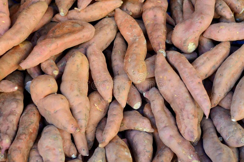 Background Of Yams At A Market