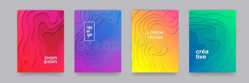 Backgrounds, abstract gradient color pattern, vector design. 3D wave shape, geometric liquid fluid flow graphic, paper cut art vector illustration