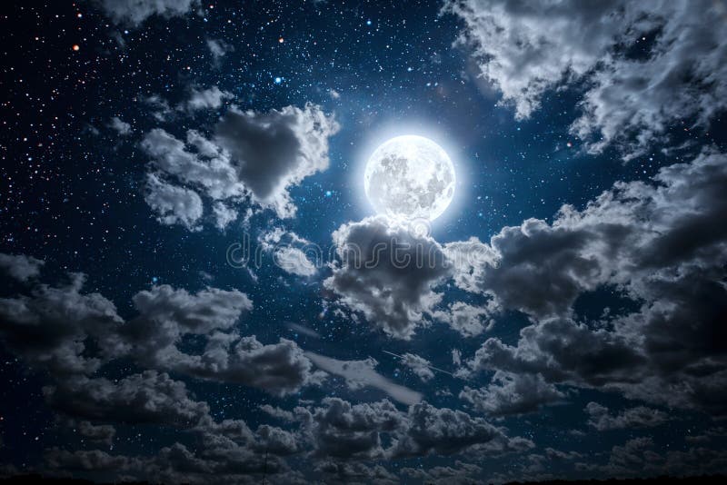 night sky stars moon wallpaper