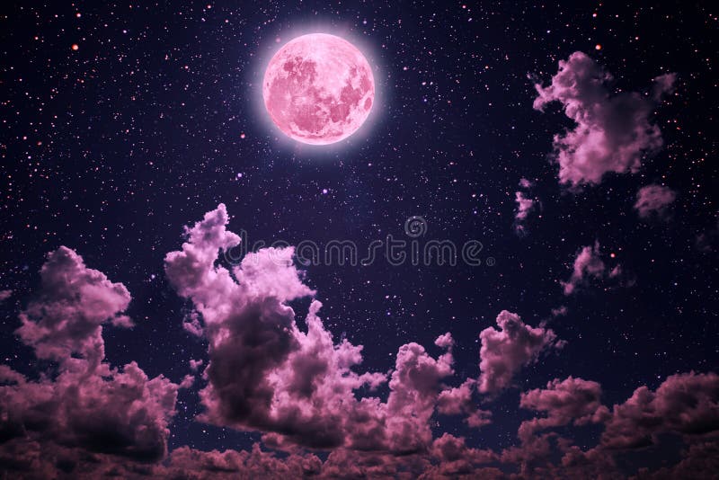 Hình ảnh ánh trăng hồng nổi bật trên nền lặn màu đen mang lại cảm giác thoải mái và yên bình, tuyệt vời cho trang trí màn hình máy tính, điện thoại của bạn.
