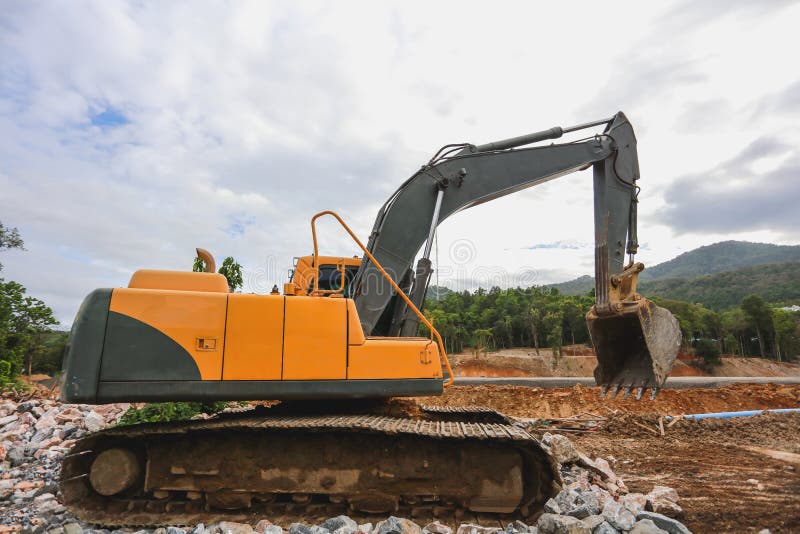 Backhoe or Excavator stock photo. Image of grader, loader 94606194