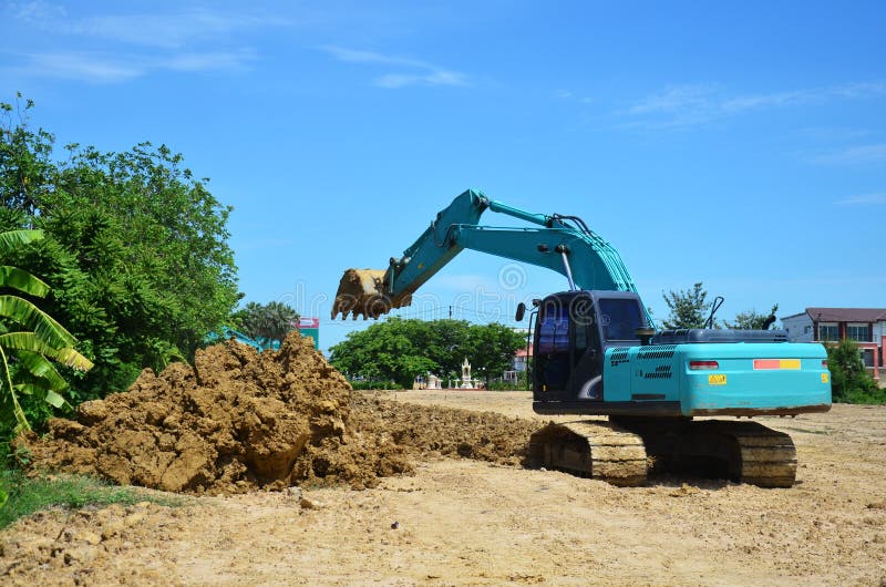 BackHoe Excavator Machine Working at Construction Site in Nonthaburi