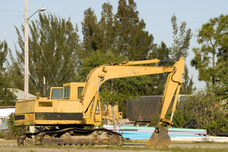 A Backhoe At A Job Site Picture. Image 4452283