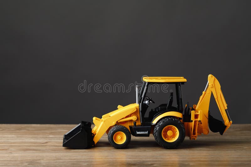 Backhoe Tractor Working With Back Long Shovel Stock Image Image Of