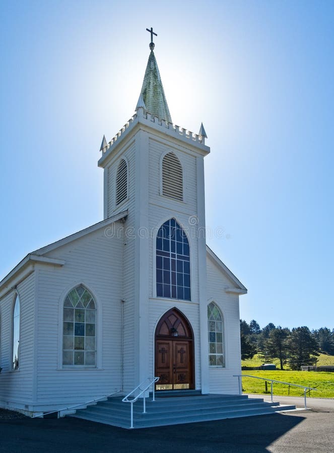 Backlighting, church in Bodega, California