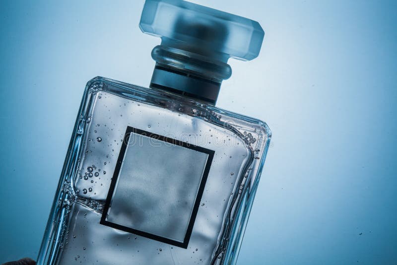 Backlit Perfume Bottle Shot in Studio Stock Image Image of bubbles
