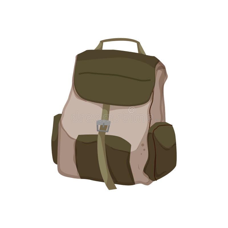 Backpack Bag Camp Cartoon Vector Illustration Stock Vector