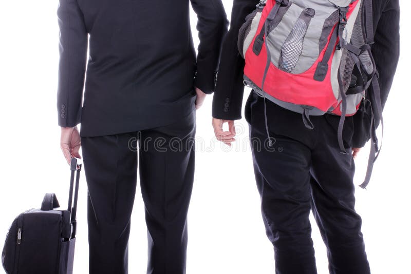 Backpack businessman talk stock image. Image of trousers 35554493