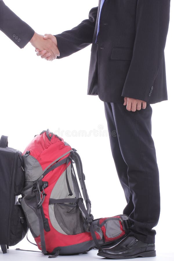 Backpack businessman talk stock image. Image of trousers 35554493