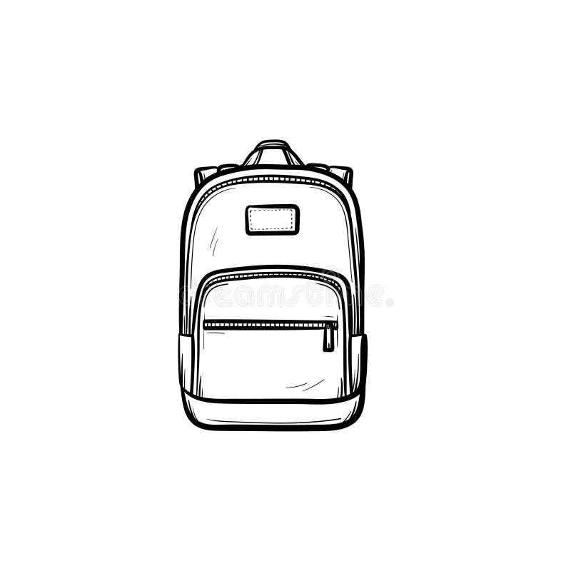 Backpack Hand Drawn Sketch Icon. Stock Vector - Illustration of ...