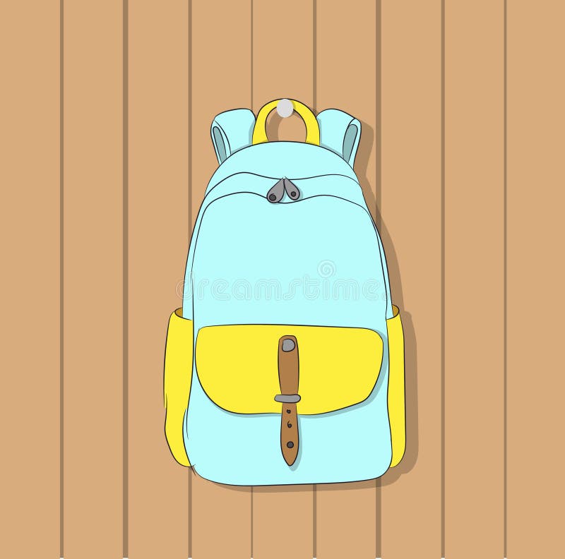 Backpack Hanging on Hook on Wall Stock Vector Illustration of eps10