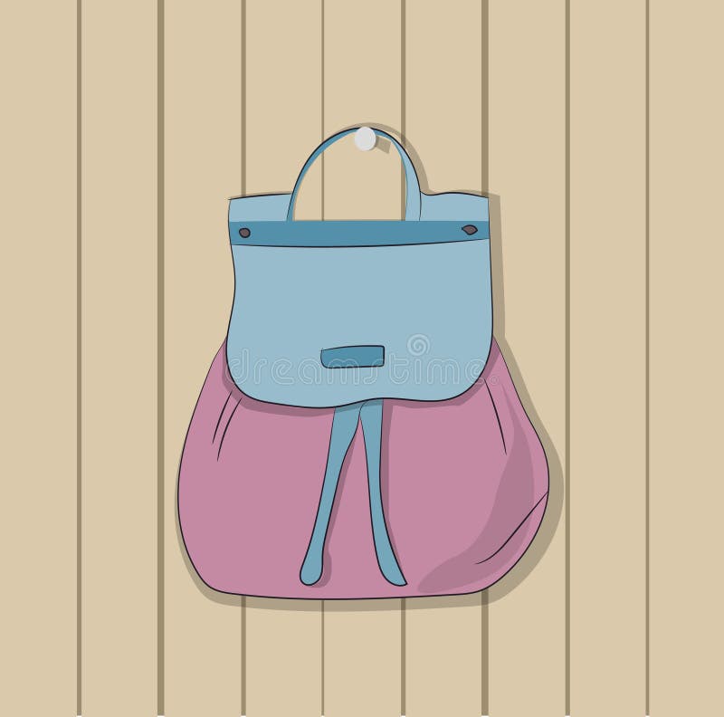 Backpack Hanging on Hook on Wall Stock Vector Illustration of eps10
