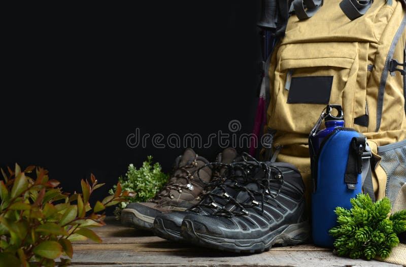 Backpack Hiking with Boots of Mountain Stock Photo Image of hike