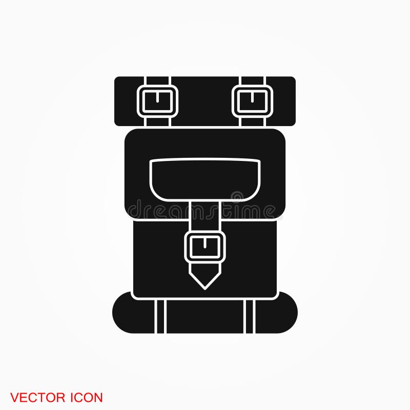 Backpack Icon Logo, Illustration, Vector Sign Symbol for Design Stock