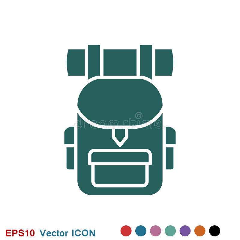 Backpack Icon Logo, Illustration, Vector Sign Symbol for Design Stock