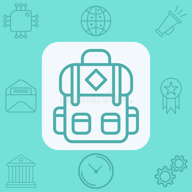 Backpack Vector Icon Sign Symbol Stock Vector Illustration of sack