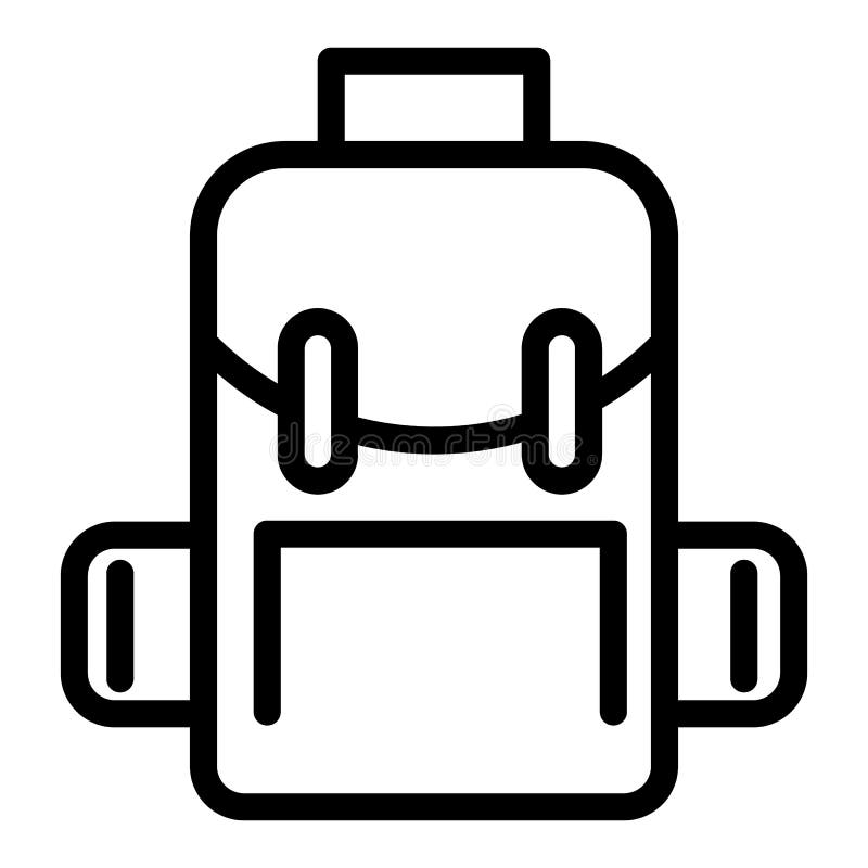 Backpack Line Icon. School Bag Vector Illustration Isolated on White ...