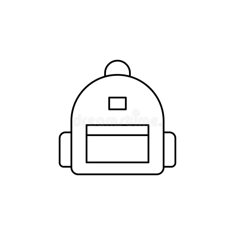 Backpack, School, Rucksack, Knapsack Thin Line Icon Vector Illustration