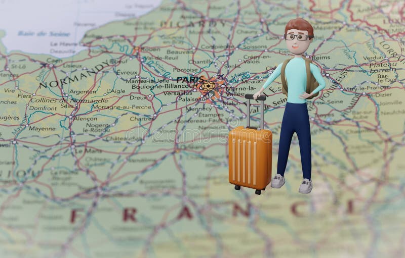 Backpacker Luggage Stand Map Stock Photos Free & RoyaltyFree Stock