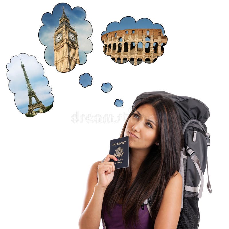 Backpacker que sonha do desengate europeu imagem de stock royalty free Backpacker que sonha do desengate europeu imagem de stock royalty free