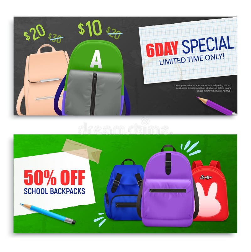 horizontal school bags