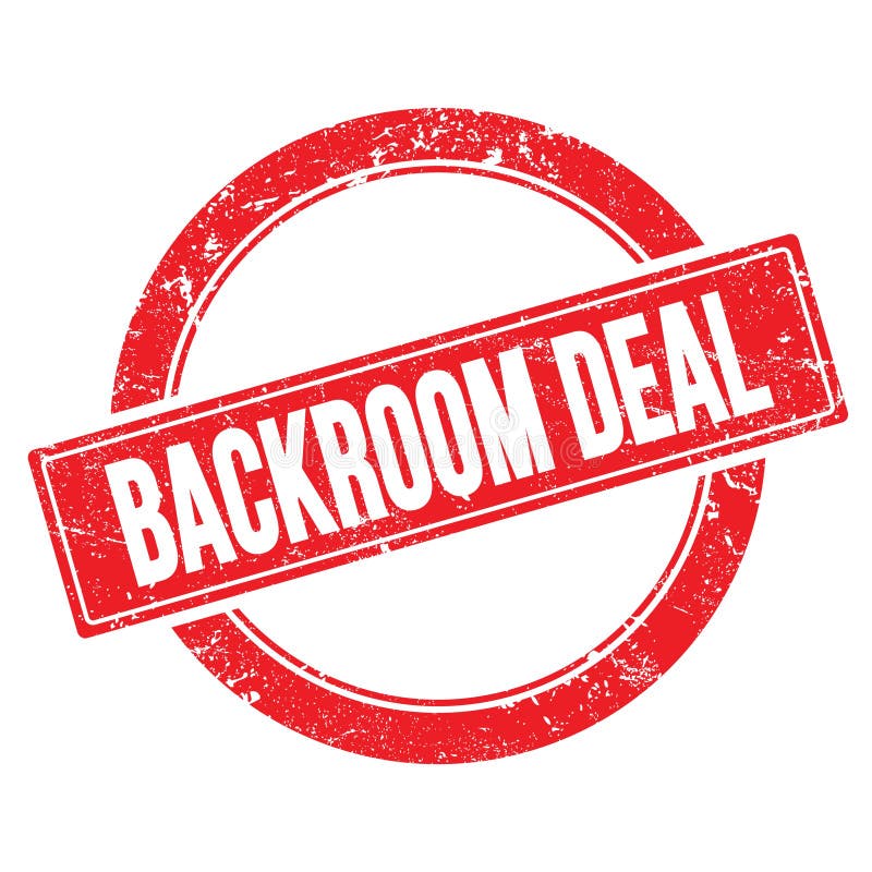 BACKROOM DEAL, Words Written on Red Round Stamp Stock Illustration