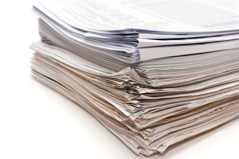 Backs of document stack stock images